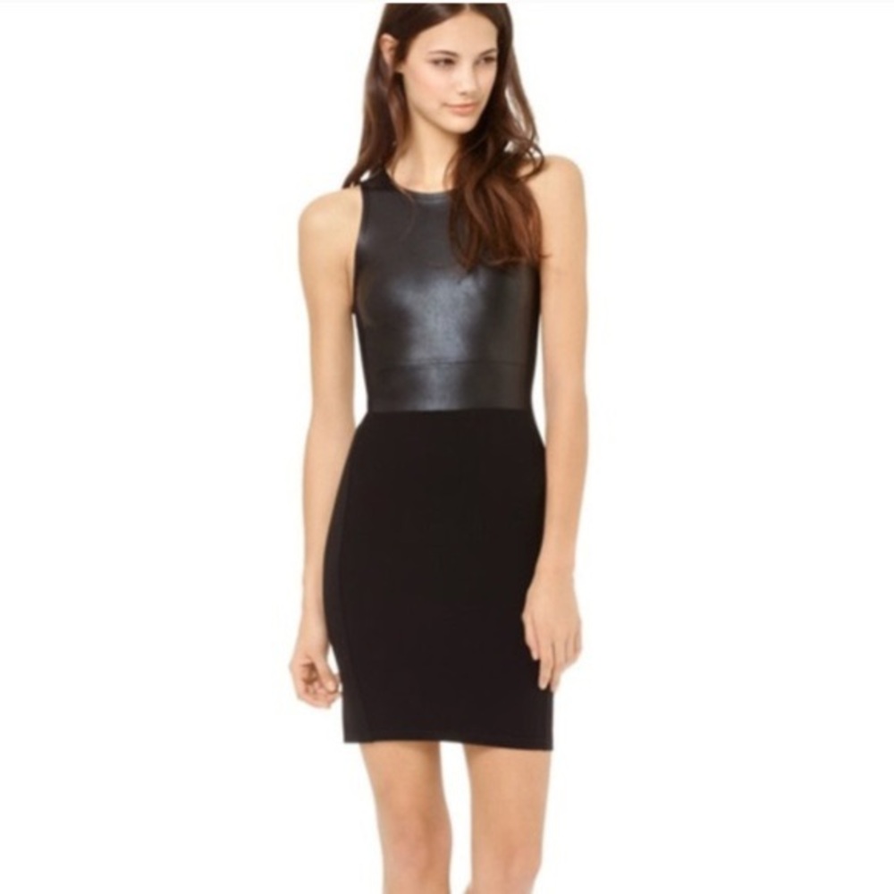Aritzia Wilfred Free black leather dress